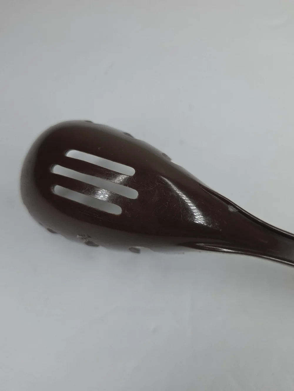 Vtg Ekco USA Brown Nylon Slotted Spaghetti Pasta Serving Spoon Dishwasher Safe